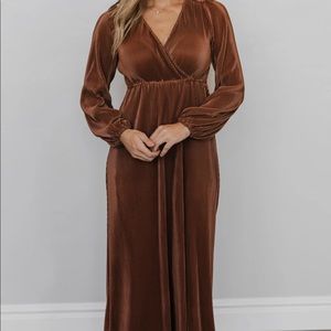 Baltic Born Venus pleated maxi dress in bronze 3X